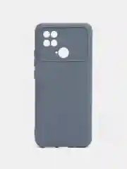 Темно-синий силиконовый чехол на Xiaomi Poco C40 ( Сяоми Поко С40 ) прозрачный , защита камеры