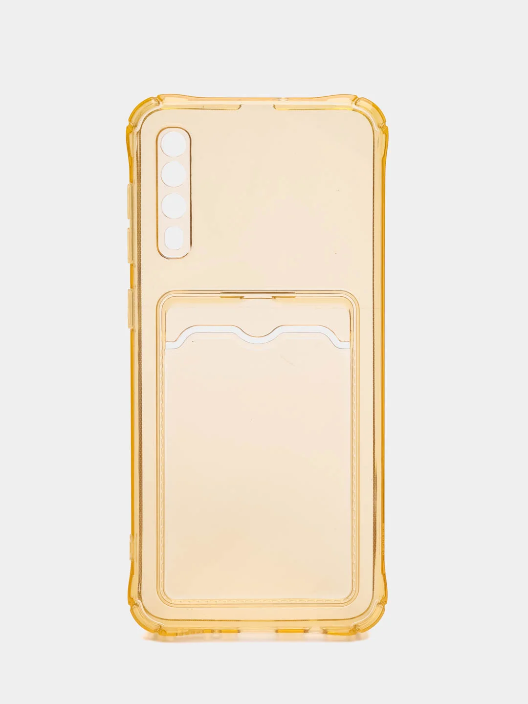 Золотой силиконовый чехол для Samsung Galaxy A50, A30S, A50S, прозрачный, с карманом для карт