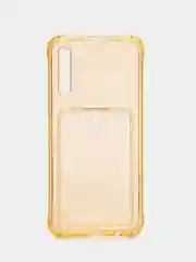 Золотой силиконовый чехол для Samsung Galaxy A50, A30S, A50S, прозрачный, с карманом для карт