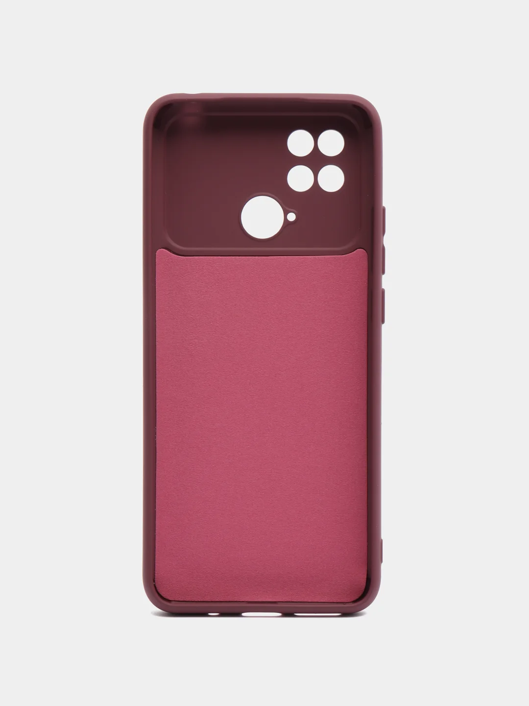 Бордовый силиконовый чехол на Xiaomi Poco C40 ( Сяоми Поко С40 ) прозрачный , защита камеры