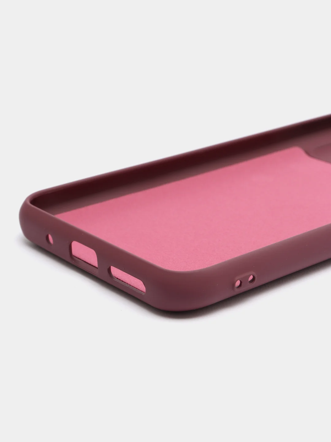 Бордовый силиконовый чехол на Xiaomi Poco C40 ( Сяоми Поко С40 ) прозрачный , защита камеры