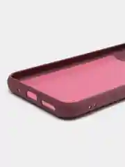 Бордовый силиконовый чехол на Xiaomi Poco C40 ( Сяоми Поко С40 ) прозрачный , защита камеры