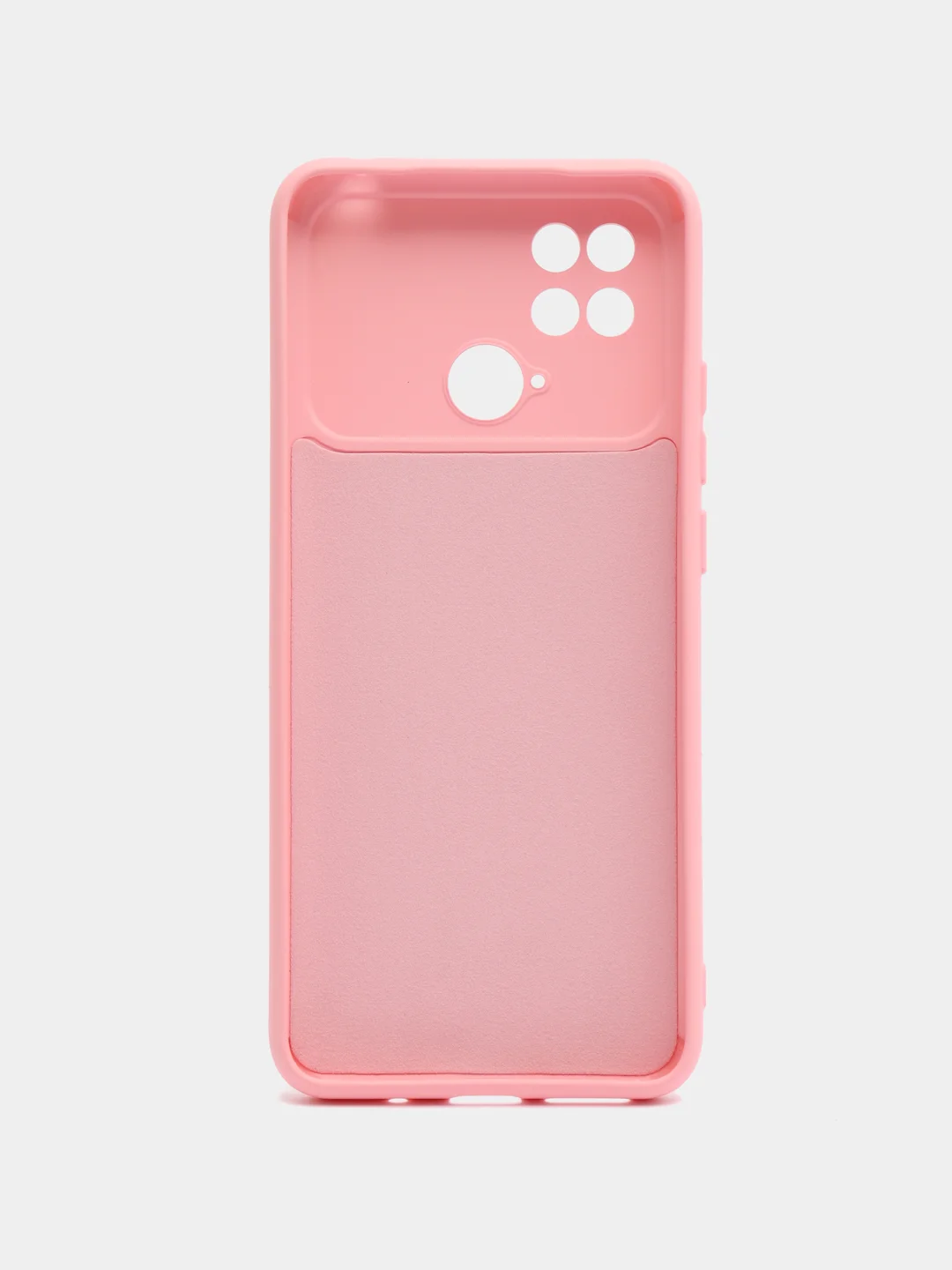 Розовый силиконовый чехол на Xiaomi Poco C40 ( Сяоми Поко С40 ) прозрачный , защита камеры