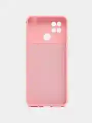 Розовый силиконовый чехол на Xiaomi Poco C40 ( Сяоми Поко С40 ) прозрачный , защита камеры