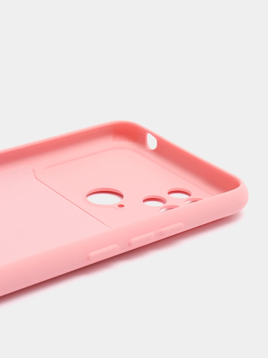 Розовый силиконовый чехол на Xiaomi Poco C40 ( Сяоми Поко С40 ) прозрачный , защита камеры
