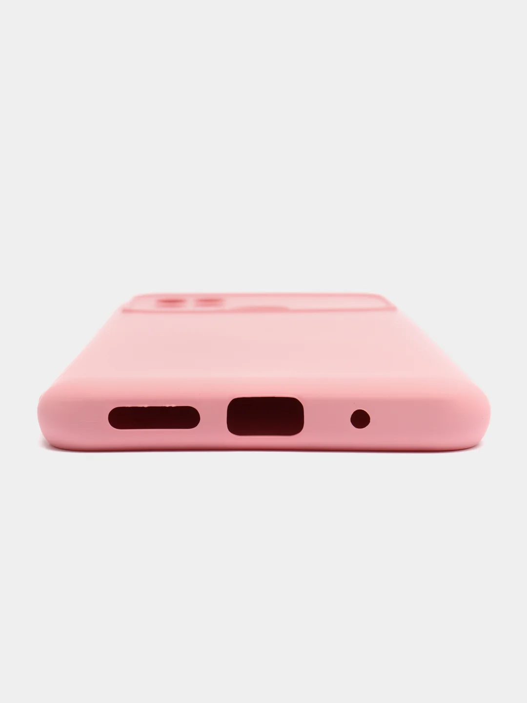 Розовый силиконовый чехол на Xiaomi Poco C40 ( Сяоми Поко С40 ) прозрачный , защита камеры