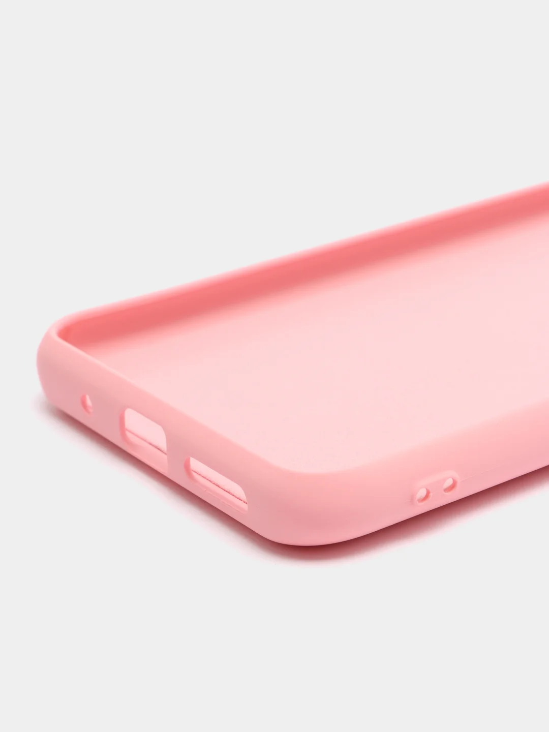 Розовый силиконовый чехол на Xiaomi Poco C40 ( Сяоми Поко С40 ) прозрачный , защита камеры