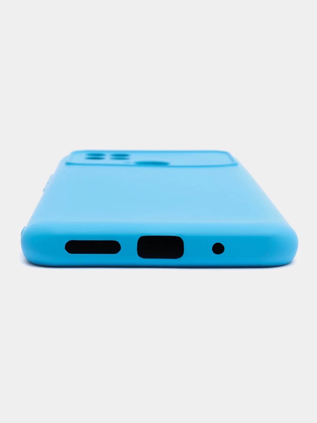 Лазурный силиконовый чехол на Xiaomi Poco C40 ( Сяоми Поко С40 ) прозрачный , защита камеры