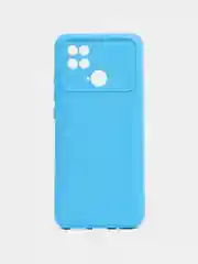 Лазурный силиконовый чехол на Xiaomi Poco C40 ( Сяоми Поко С40 ) прозрачный , защита камеры