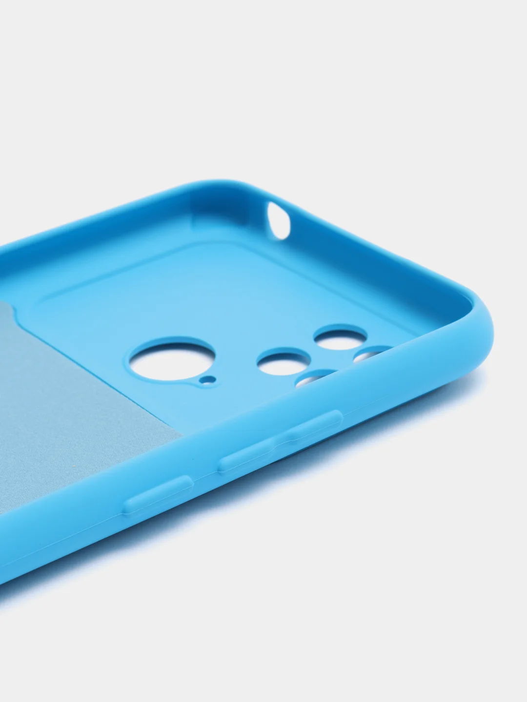 Лазурный силиконовый чехол на Xiaomi Poco C40 ( Сяоми Поко С40 ) прозрачный , защита камеры