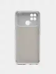 Серебряный силиконовый чехол на Xiaomi Poco C40 ( Сяоми Поко С40 ) прозрачный , защита камеры