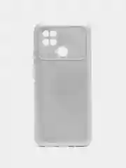 Серебряный силиконовый чехол на Xiaomi Poco C40 ( Сяоми Поко С40 ) прозрачный , защита камеры