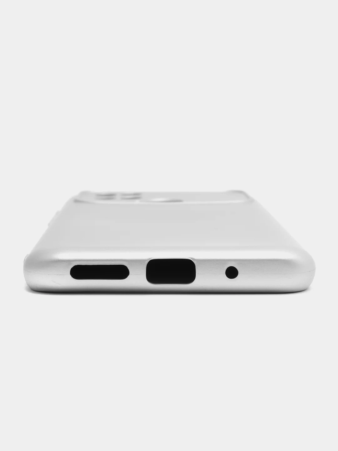 Серебряный силиконовый чехол на Xiaomi Poco C40 ( Сяоми Поко С40 ) прозрачный , защита камеры