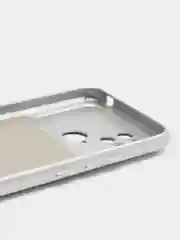 Серебряный силиконовый чехол на Xiaomi Poco C40 ( Сяоми Поко С40 ) прозрачный , защита камеры