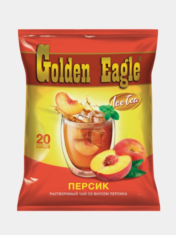 Чайный напиток Golden Eagle, растворимый, со вкусом персика, 20 штук по 20 г