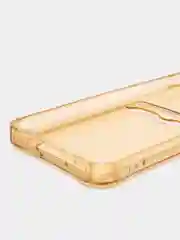 Золотой чехол для Samsung Galaxy S23 (Самсунг Галакси С23), с карманом, прозрачный