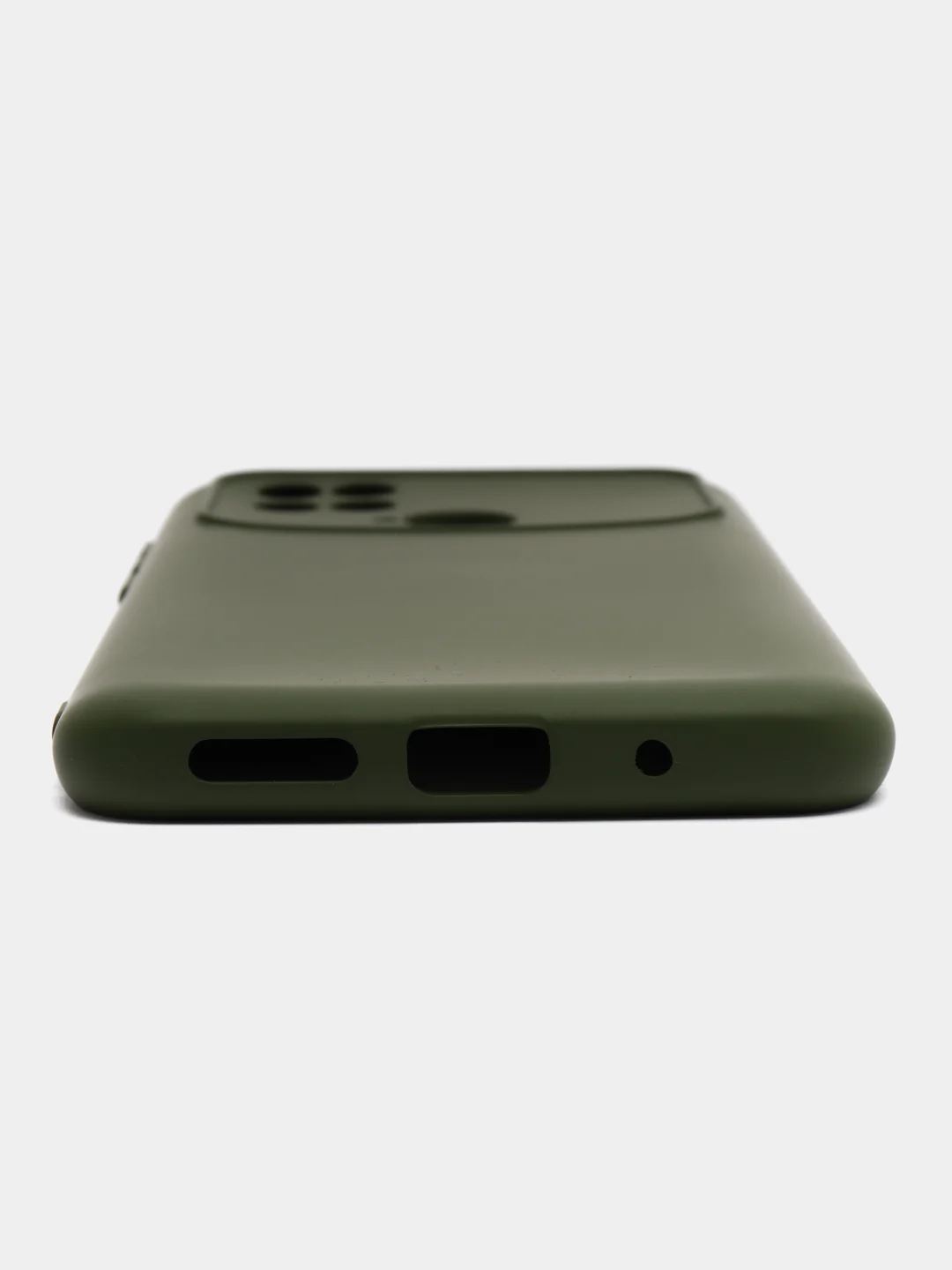 Зелёный хаки силиконовый чехол на Xiaomi Poco C40 ( Сяоми Поко С40 ) прозрачный , защита камеры