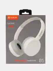 Белый наушники беспроводные Yison B5, Bluetooth, накладные, микрофон, разъем 3,5 мм