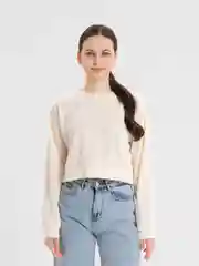 Молочный свитшот женский, укороченный