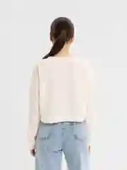 Молочный свитшот женский, укороченный
