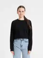 Черный свитшот женский, укороченный