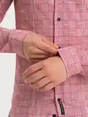Белый рубашка мужская,с длинным рукавом в клетку