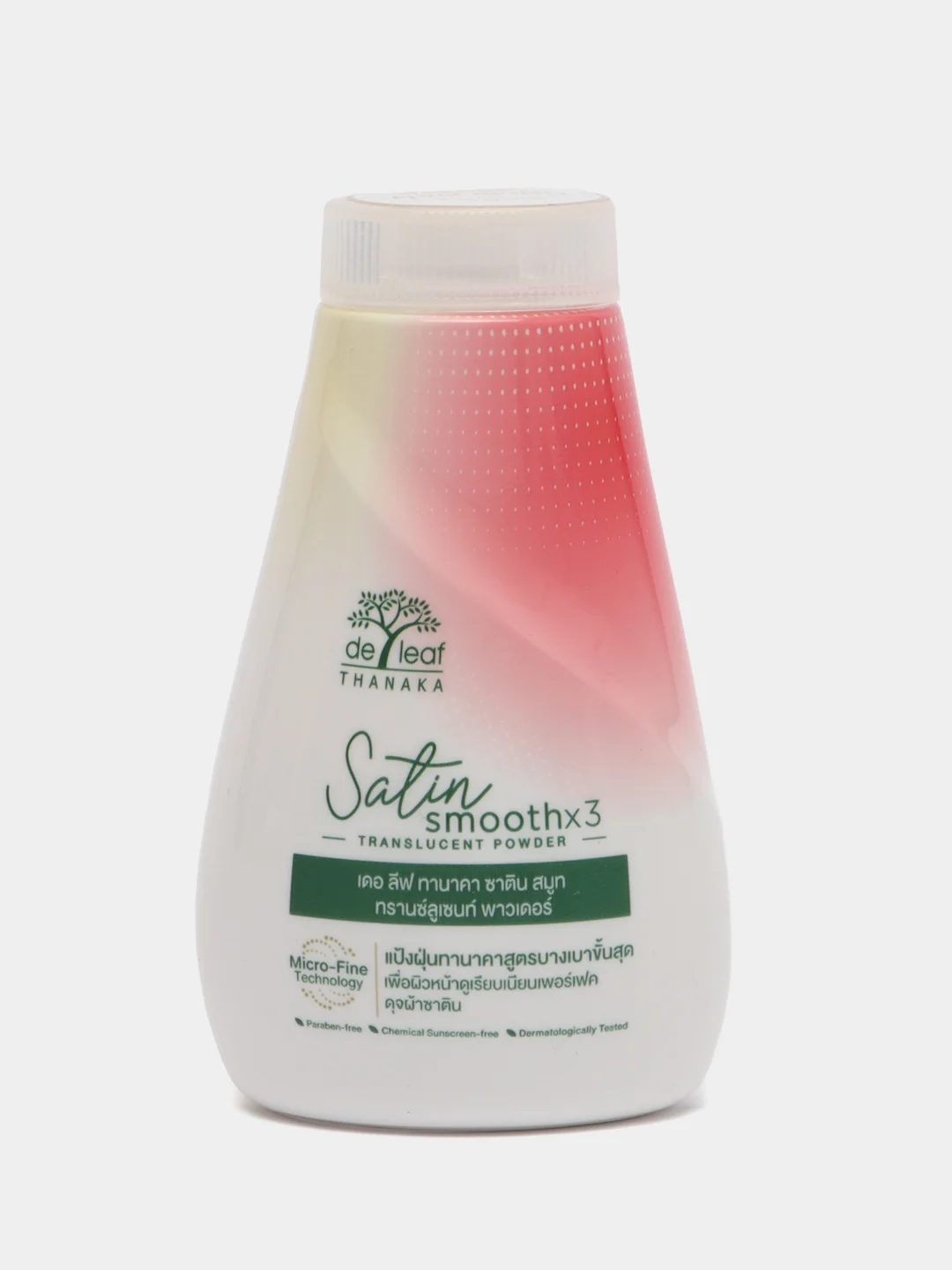Тайская рассыпчатая пудра De Leaf Thanaka Satin Smooth, полупрозрачная, 30 г