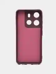 Бордовый чехол для Tecno Spark GO 2023 / Tecno Pop 7 / Tecno Pop 7 Pro прозрачный силиконовый