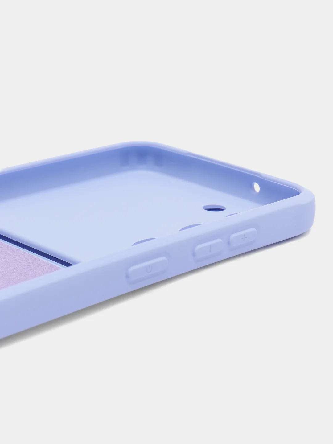 Лавандовый чехол для Samsung Galaxy S23 (Самсунг Галакси С23) силиконовый, с карманом для карты