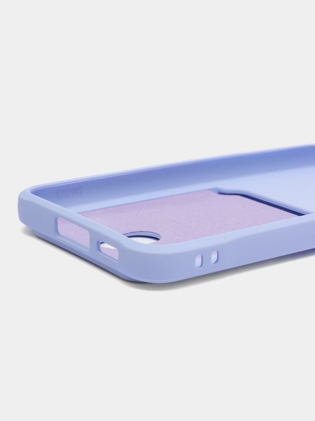 Лавандовый чехол для Samsung Galaxy S23 (Самсунг Галакси С23) силиконовый, с карманом для карты