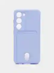 Лавандовый чехол для Samsung Galaxy S23 (Самсунг Галакси С23) силиконовый, с карманом для карты