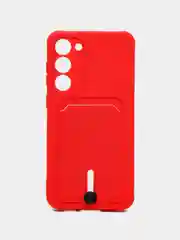 Красный чехол для Samsung Galaxy S23 Plus, Самсунг С23 Плюс силиконовый, с карманом для карты
