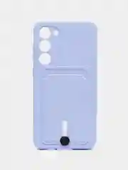Лавандовый чехол для Samsung Galaxy S23 Plus, Самсунг С23 Плюс силиконовый, с карманом для карты