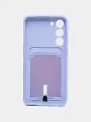 Лавандовый чехол для Samsung Galaxy S23 Plus, Самсунг С23 Плюс силиконовый, с карманом для карты