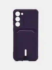 Пурпурный чехол для Samsung Galaxy S23 Plus, Самсунг С23 Плюс силиконовый, с карманом для карты