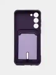 Пурпурный чехол для Samsung Galaxy S23 Plus, Самсунг С23 Плюс силиконовый, с карманом для карты