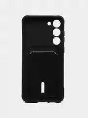 Черный чехол для Samsung Galaxy S23 Plus, Самсунг С23 Плюс силиконовый, с карманом для карты