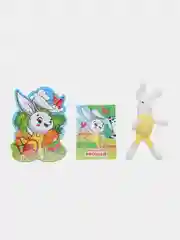 Желтый подарочный набор для мальчика и девочки 3-7 лет: деревянный пазл, мягкая игрушка, книжка
