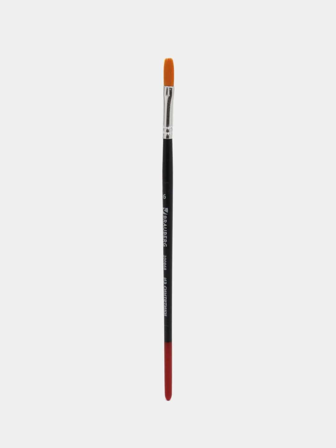 Кисточка (кисть) для рисования BRAUBERG синтетика, плоская, №6, 200868