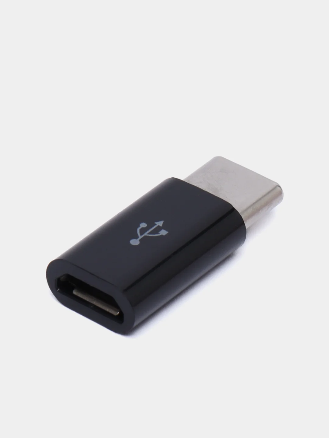 Черный переходник Micro-USB to Type-C OTG 2.0А Оригинал