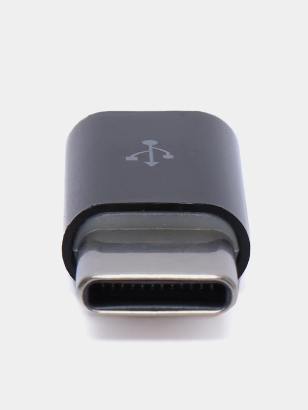 Черный переходник Micro-USB to Type-C OTG 2.0А Оригинал