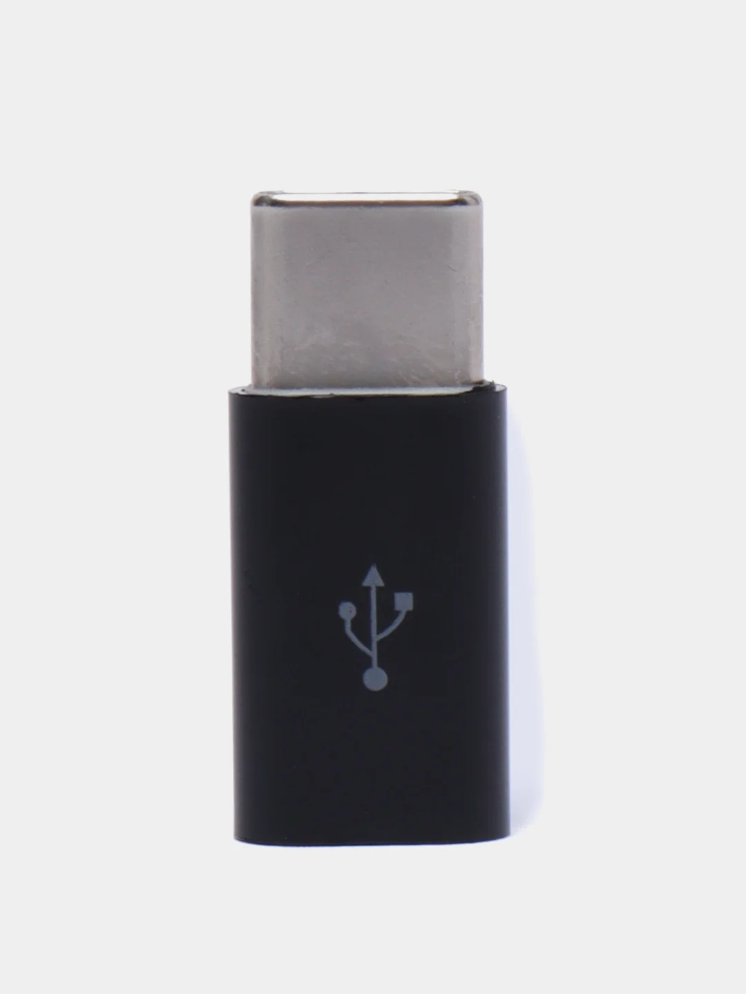 Черный переходник Micro-USB to Type-C OTG 2.0А Оригинал