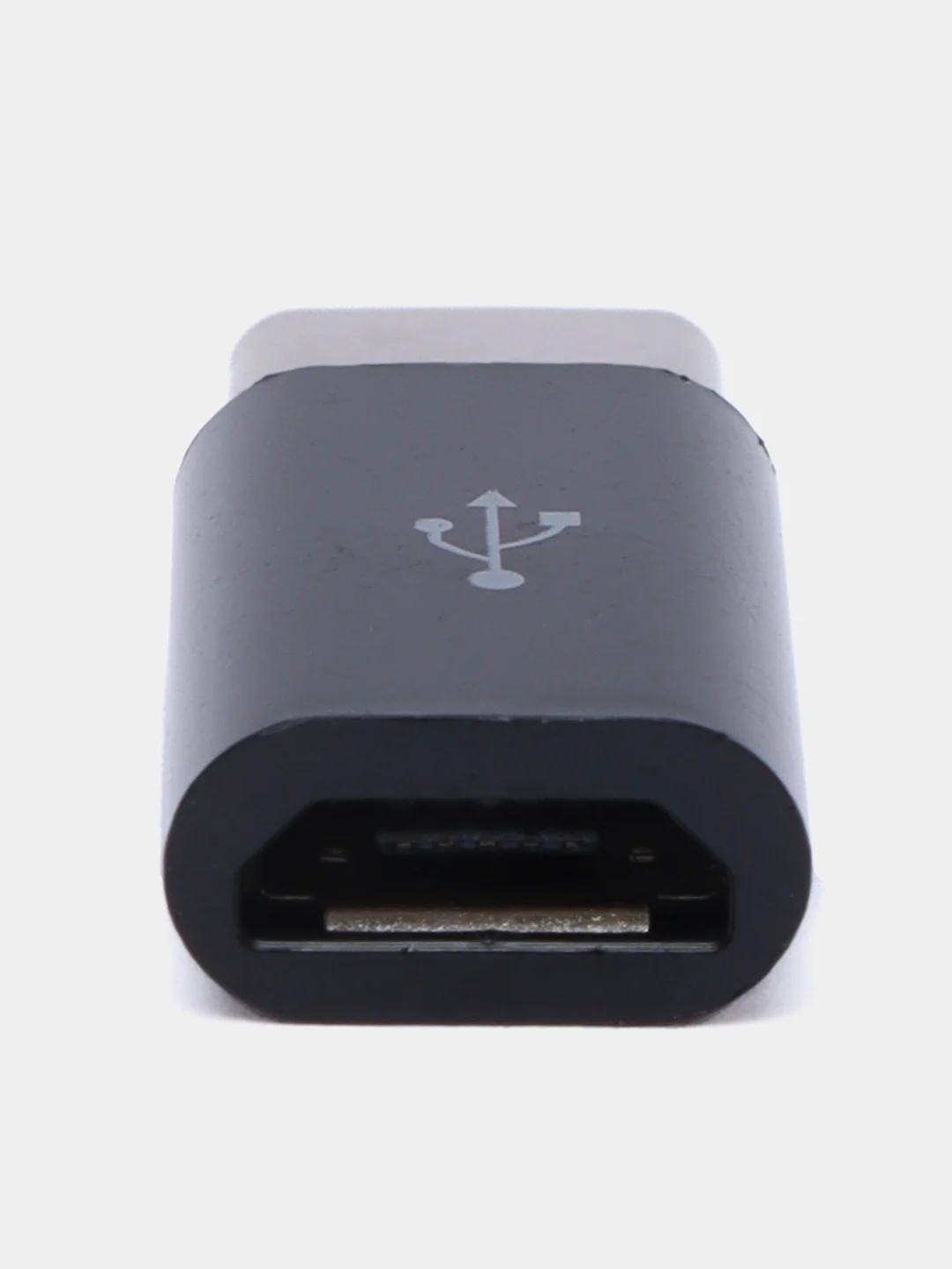 Черный переходник Micro-USB to Type-C OTG 2.0А Оригинал