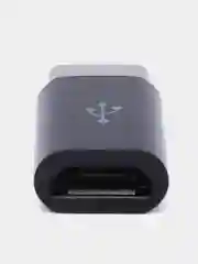 Черный переходник Micro-USB to Type-C OTG 2.0А Оригинал