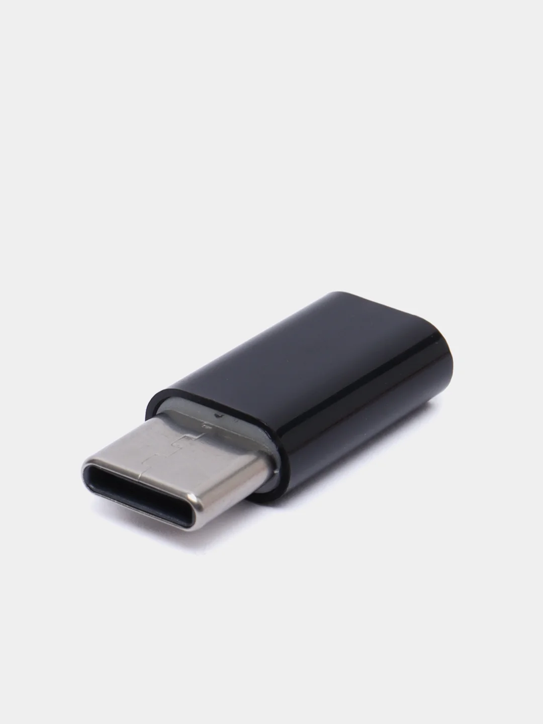 Черный переходник Micro-USB to Type-C OTG 2.0А Оригинал