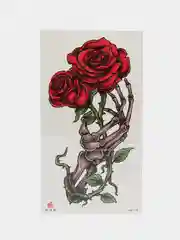 Тёмно-бордовый временная переводная татуировка 21х11 см