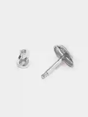 Белый серьги-гвоздики, из серебра