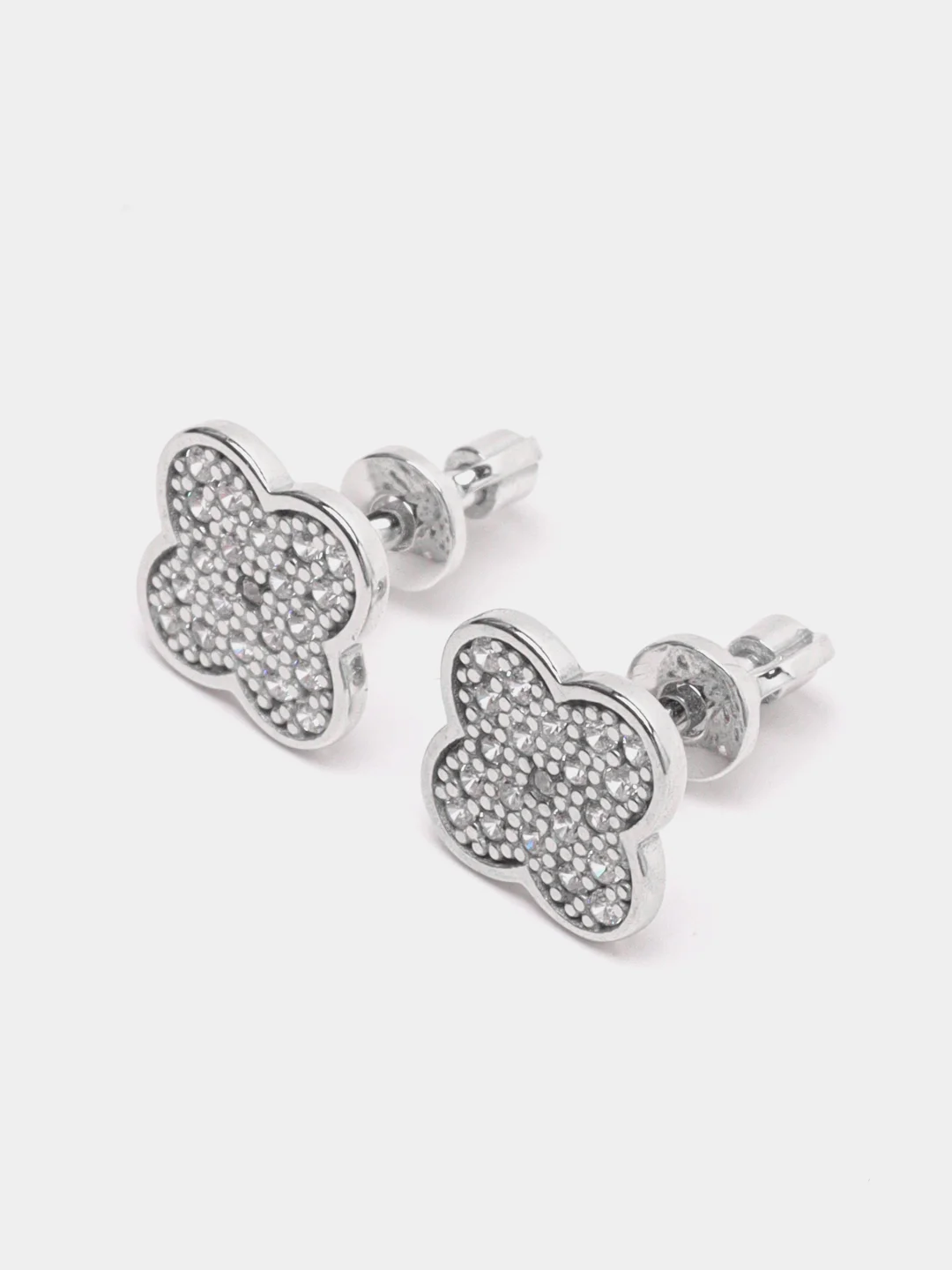 Желтый серьги-гвоздики, из серебра