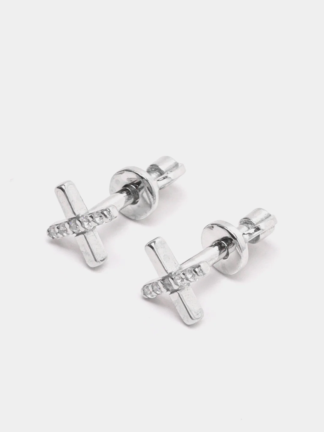 Конфетный серьги-гвоздики, из серебра