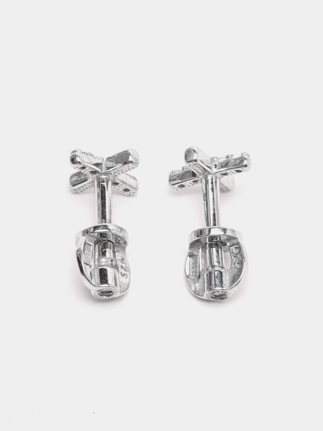 Конфетный серьги-гвоздики, из серебра